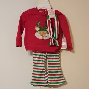 NWT ~ Btween Baby's Baby Girls 3-pc. Christmas Pant Set,  (Size:  12 Months)